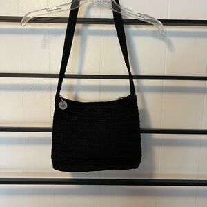EUC The SAK Black Macrame Purse, Medium Size